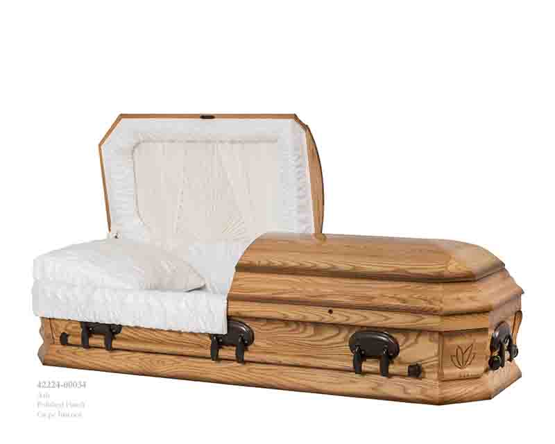 抛光橡木木纹棺 编号：D-2-015 材料：抛光橡木，内衬白色丝绒布.jpg